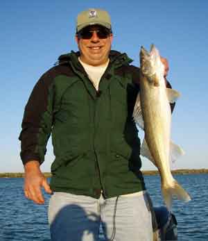 cameraguy with a solid Mullett Lake walleye caught on a tube bait October 9 2008 cameraguy with a solid Mullett Lake walleye caught on a tube bait October 9 2008