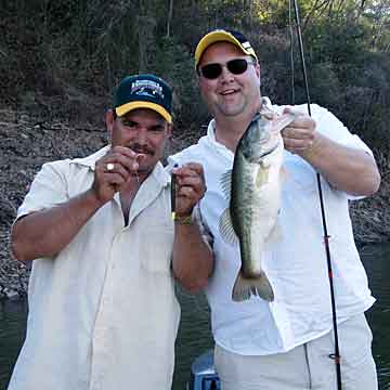 Lake Comedero bass fishing guide Jose with Jim Sprague of NBAA holding one of his many bass caught January 19, 2009 Lake Comedero bass fishing guide Jose with Jim Sprague of NBAA holding one of his many bass caught January 19, 2009