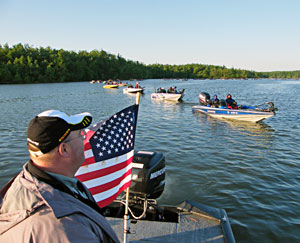 NBAA owner Jim Sprague lines up the angler teams for the 2011 day one White Challenge Championship on Kentucky Lake NBAA owner Jim Sprague lines up the angler teams for the 2011 day one White Challenge Championship on Kentucky Lake