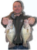 Angola, IN resident, Heath Wagner, poses with 2 huge crappie caught using a King Noodler rod. Wagner chases all species of panfish with noodle rods.