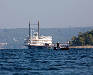 Bass fishing on the big, scenic Table Rock Lake Bass fishing on the big, scenic Table Rock Lake