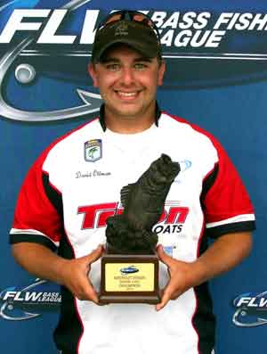 Boater David Ottman caught a five bass limit weighing 16 pounds 6 ounces August 21, 2010 to win the Lake Oneida BFL