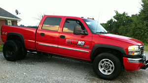 Elite angler Bradley Roy's pulling truck Elite angler Bradley Roy's pulling truck