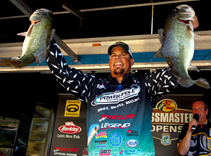 Big bass like these have given Elite Series pro Chris Lane a 5-pound lead going into the final round of the Bass Pro Shops Bassmaster Southern Open on Florida's Harris Chain Big bass like these have given Elite Series pro Chris Lane a 5-pound lead going into the final round of the Bass Pro Shops Bassmaster Southern Open on Florida's Harris Chain
