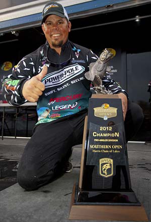 Chris Lane wins the 2012 Bassmaster Southern Open on Florida's Harris Chain and a spot in the 2013 Classic Chris Lane wins the 2012 Bassmaster Southern Open on Florida's Harris Chain and a spot in the 2013 Classic
