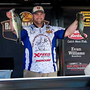 Co-angler Glynn Goodwin is tied for the lead day one at the B.A.S.S. Southern Open event on Lake Norman with 8 pounds, 9 ounces Co-angler Glynn Goodwin is tied for the lead day one at the B.A.S.S. Southern Open event on Lake Norman with 8 pounds, 9 ounces