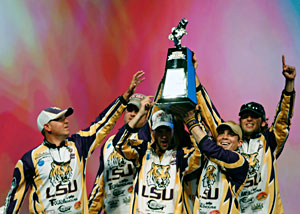 The LSU Fishing Tigers win the inaugural College Classic over Alabama at the 2011 Bassmaster Classic The LSU Fishing Tigers win the inaugural College Classic over Alabama at the 2011 Bassmaster Classic