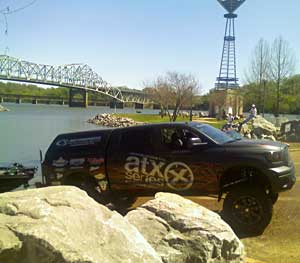 An Elite Series pro angler launches his boat into Pickwick Lake in preparation for the 2011 Alabama Charge An Elite Series pro angler launches his boat into Pickwick Lake in preparation for the 2011 Alabama Charge