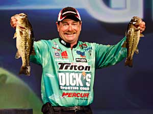 Elite series pro Shaw Grigsby shows a couple Louisiana Delta largemouth bass from the recent Bassmaster Classic Elite series pro Shaw Grigsby shows a couple Louisiana Delta largemouth bass from the recent Bassmaster Classic