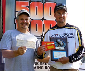 Jason Young receives a $500 Bass Pro Shops Tournament Rewards program incentive check from NBAA National Director Jack Horning Jason Young receives a $500 Bass Pro Shops Tournament Rewards program incentive check from NBAA National Director Jack Horning