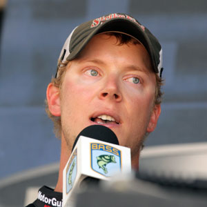 Day 4 Champion Jonathon Vandam is interviewed after his Bassmaster Elite Series victory on Green Bay Day 4 Champion Jonathon Vandam is interviewed after his Bassmaster Elite Series victory on Green Bay