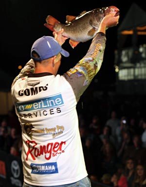 Keith Combs caught this 10 pounds 8 ounce giant largemouth bass on day one of the Toyota Texas Bass Classic to anchor his leading 28-8 limit Keith Combs caught this 10 pounds 8 ounce giant largemouth bass on day one of the Toyota Texas Bass Classic to anchor his leading 28-8 limit