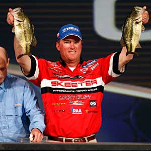 Kelly Jordan, pictured with two bass during the 2011 Bassmaster Classic, needs some help from others to make it to the 2012 Classic Kelly Jordan, pictured with two bass during the 2011 Bassmaster Classic, needs some help from others to make it to the 2012 Classic