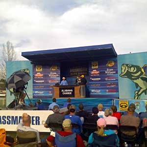 Michigan bass pro Kevin VanDam weighing in at the 2011 Alabama Charge Elite Series event on Pickwick Lake Michigan bass pro Kevin VanDam weighing in at the 2011 Alabama Charge Elite Series event on Pickwick Lake