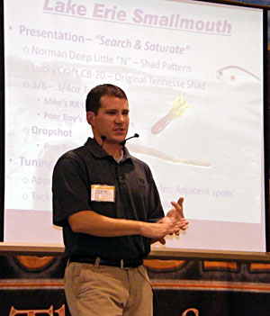 Michigan bass pro angler Ryan Said talking Lake Erie smallmouth bass at the 2011 Detroit Ultimate Fishing Show Michigan bass pro angler Ryan Said talking Lake Erie smallmouth bass at the 2011 Detroit Ultimate Fishing Show
