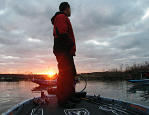 Michigan pro bass angler Ryan Said waits for the morning blast off of his final official practice day before the 2011 Bassmaster Classic Michigan pro bass angler Ryan Said waits for the morning blast off of his final official practice day before the 2011 Bassmaster Classic