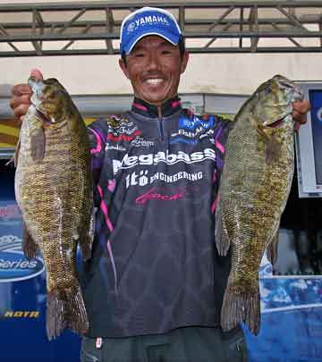 Palestine Texas professional bass angler Shinichi Fukae wins the FLW Series Eastern Division tournament on Lake Champlain with a four-day catch of 20 bass weighing 73-12