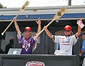 Stephen F Austin's team of Andrew Upshaw and Ryan Watkins won the Mercury College B.A.S.S. National Championship with 15-4 thanks to a last minute decision Stephen F Austin's team of Andrew Upshaw and Ryan Watkins won the Mercury College B.A.S.S. National Championship with 15-4 thanks to a last minute decision