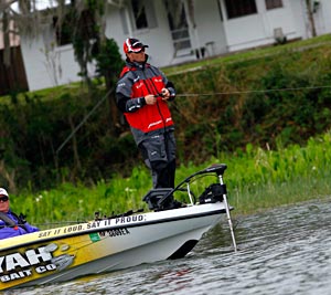 Bass angler Terry Butcher fishes during a 2011 Bassmaster event Bass angler Terry Butcher fishes during a 2011 Bassmaster event
