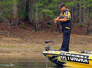 Bass pro Terry Scroggins now leads the 2011 Bassmaster Angler of the Year race after the Lake Murray Elite Series event Bass pro Terry Scroggins now leads the 2011 Bassmaster Angler of the Year race after the Lake Murray Elite Series event