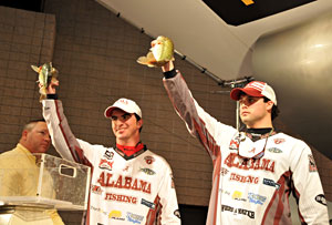 University of Alabama team anglers weigh-in during the 2010 Bassmaster College Classic University of Alabama team anglers weigh-in during the 2010 Bassmaster College Classic