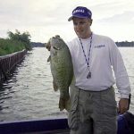 David Simmons of Yamaha with a big St. Clair smallmouth bass 1400