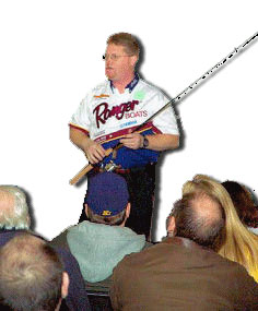Dan Kimmel performing at one of the many fishing seminars he ran over the years.