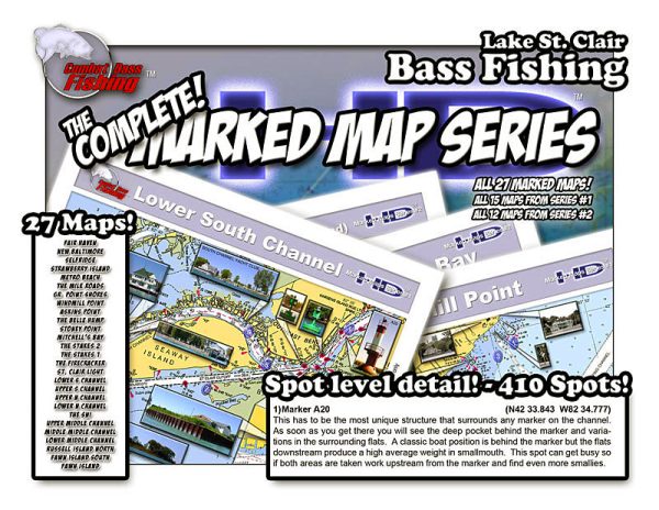 Lake St. Clair GPS Marked Maps HD waterproof complete set front cover