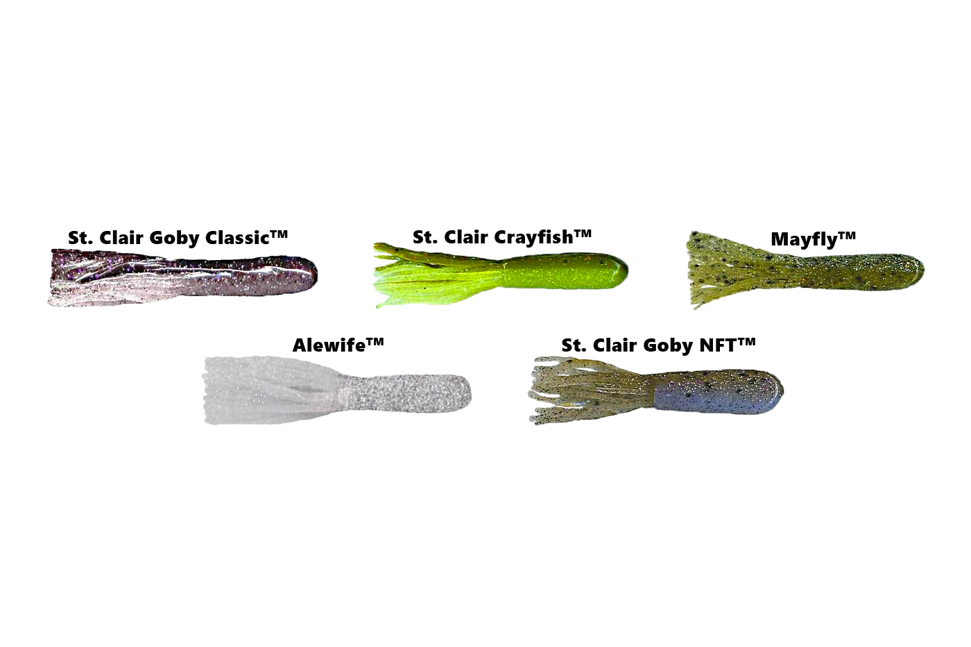 5 hot Lake St. Clair tube baits Xtreme Bass Tackle 1400new