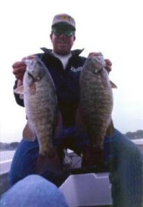Mark Gomez with 2 huge fall St. Clair smallies on a day we won’t ever forget.
