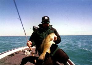 Mark 'cameraguy' with an October St. Clair toad smallie – my elbow ached at the end of that day.