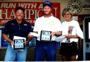 Phil always did a good job at promotion. Here we receive our plaques for our top 3 finish from Mrs. Smathers. Photo by Phil Smathers 