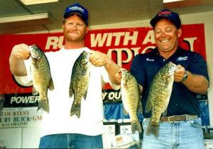 Another Muskegon TriState where Derek & I took a top 3 finish with White Lake smallies. Here are 4 of the 7. Photo by Phil Smathers 