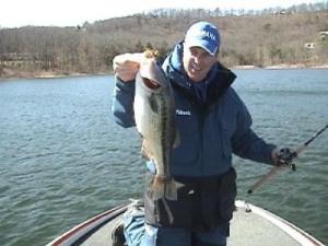 David Simmons, of FLW Outdoors , with another trophy - a 6 ½ pound Table Rock Lake largemouth.