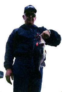 Larry’s big largemouth caught on our ‘secret’ spring lure – a red blade spinnerbait.