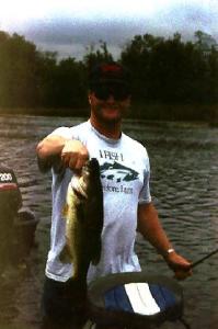This is a solid Saginaw Bay backwater swamp bass I caught a few years back in practice.