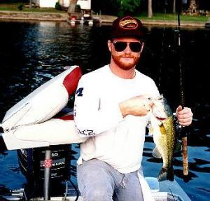 Here’s a pretty Grand R. Lansing canal largemouth flipped off a seawall. Photo by Bigfish