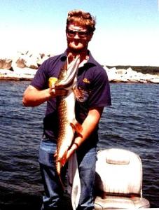 While flipping a seawall during a Muskegon tournament, this toothy guy appeared.