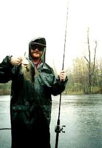 A rainy spring day isn’t enough to stop me from fishing & catching fish such as this slab crappie.