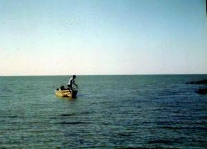 Another from the archives – in Michigan, you get used to not seeing shore on the horizon at times. This is Saginaw Bay near the island chain.