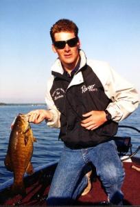 Dan Launstein & I go way back. We were tournament partners many moons ago. He's a threat to big bass everywhere like this 5-9 smallie.