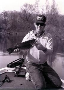 Regular fishing partner (& best man who almost made me late for my own wedding), Larry Dekker with a nice brush bass.