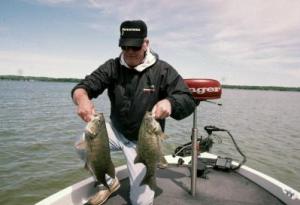 Larry holds 2 more really nice Northern Michigan inland smallies. Definitely full-grown.