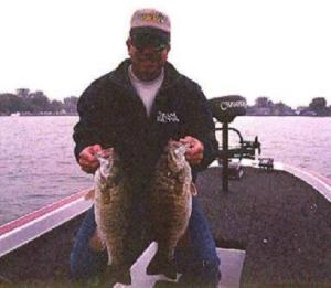 Mark Gomez & I get to fish & hang out together every year. Here he is with a couple of St. Clair hogs from a fun trip.