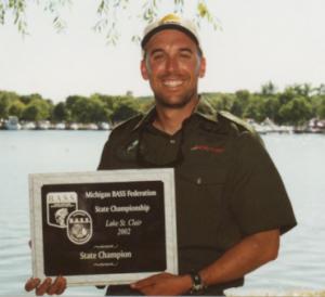 Fellow Yamaha angler & friend Paul Soma – with his 2002 MI federation state champion trophy.